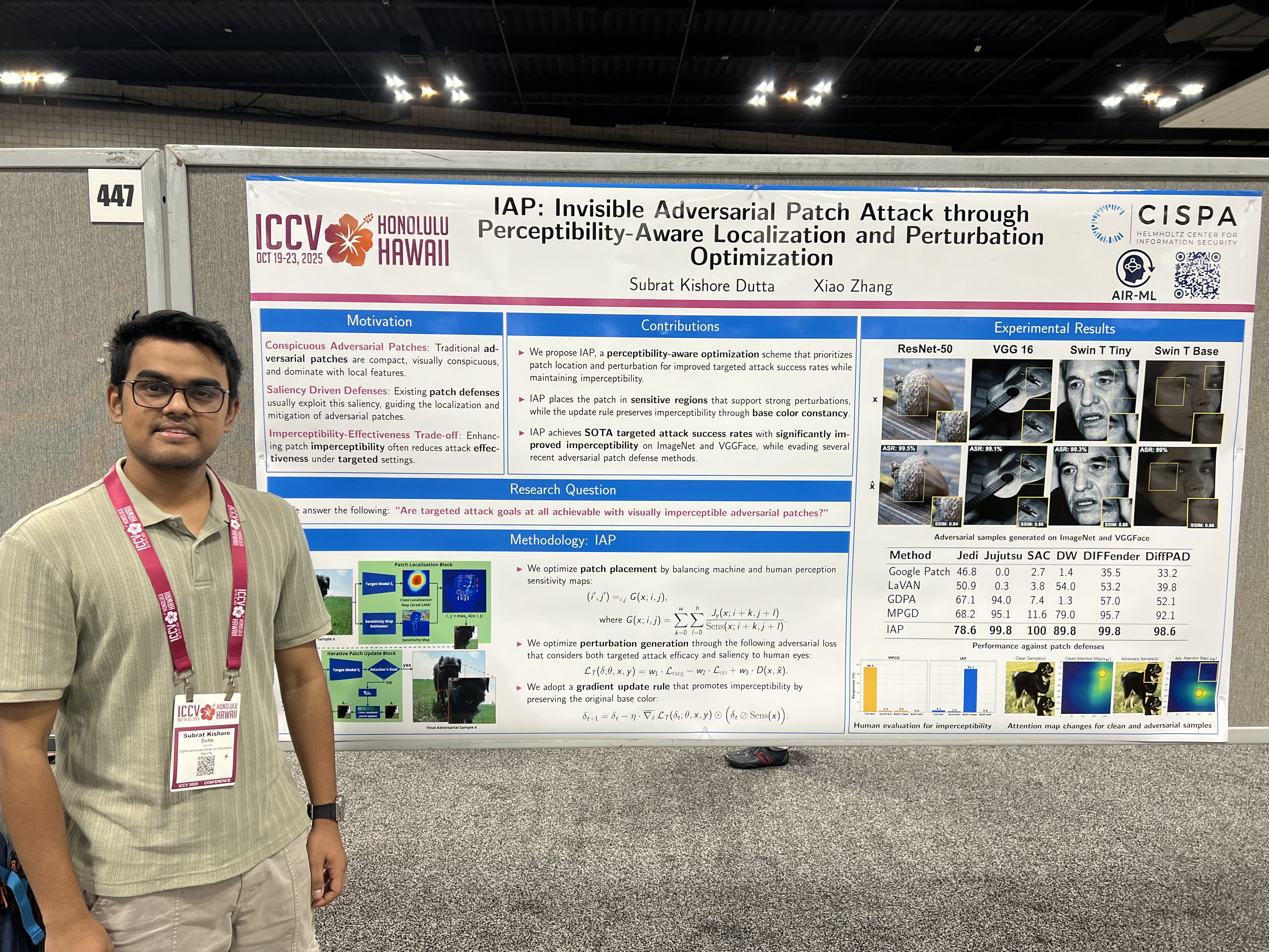 Subrat presenting our poster at ICCV (Oct 2025)